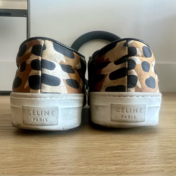 Celine Leopard Satin Sneakers - Picture 4 of 8